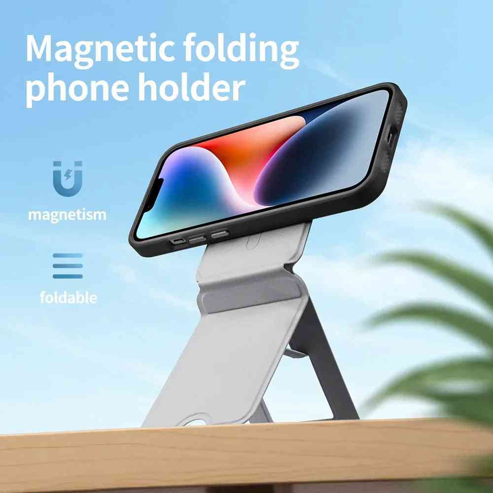MagSafe Magnetic Phone Stand for iPhone 12-15 – Foldable, Hands-Free Desk Holder