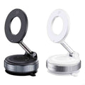 Global Prime Essential MagSafe-compatible vacuum magnetic phone holder with 360° adjustable mount on a car dashboard.