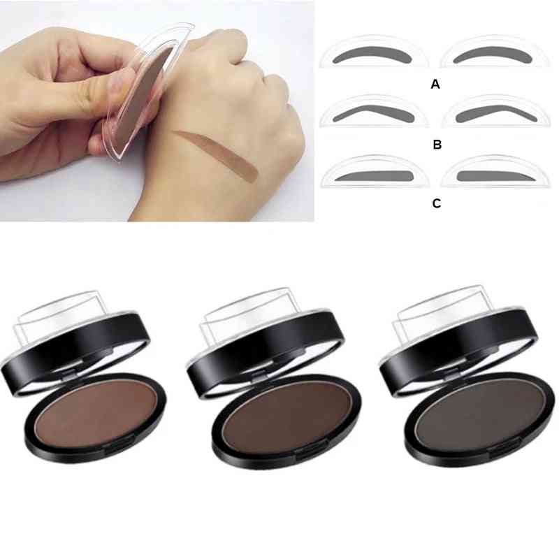 Eyebrow Powder Stamp Tint & Stencil Kit – Waterproof, Long-Lasting, Natural Brow Shaping