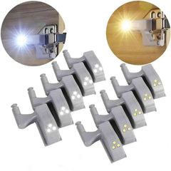 LED Cabinet Hinge Lights – Auto On/Off, 10-Pack, Warm & Cool White, No Wiring Needed