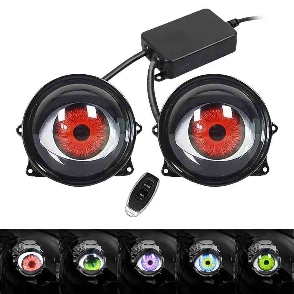 Dynamic LED Eye Headlights – 6 Remote-Controlled Light Patterns, Waterproof, Universal Fit