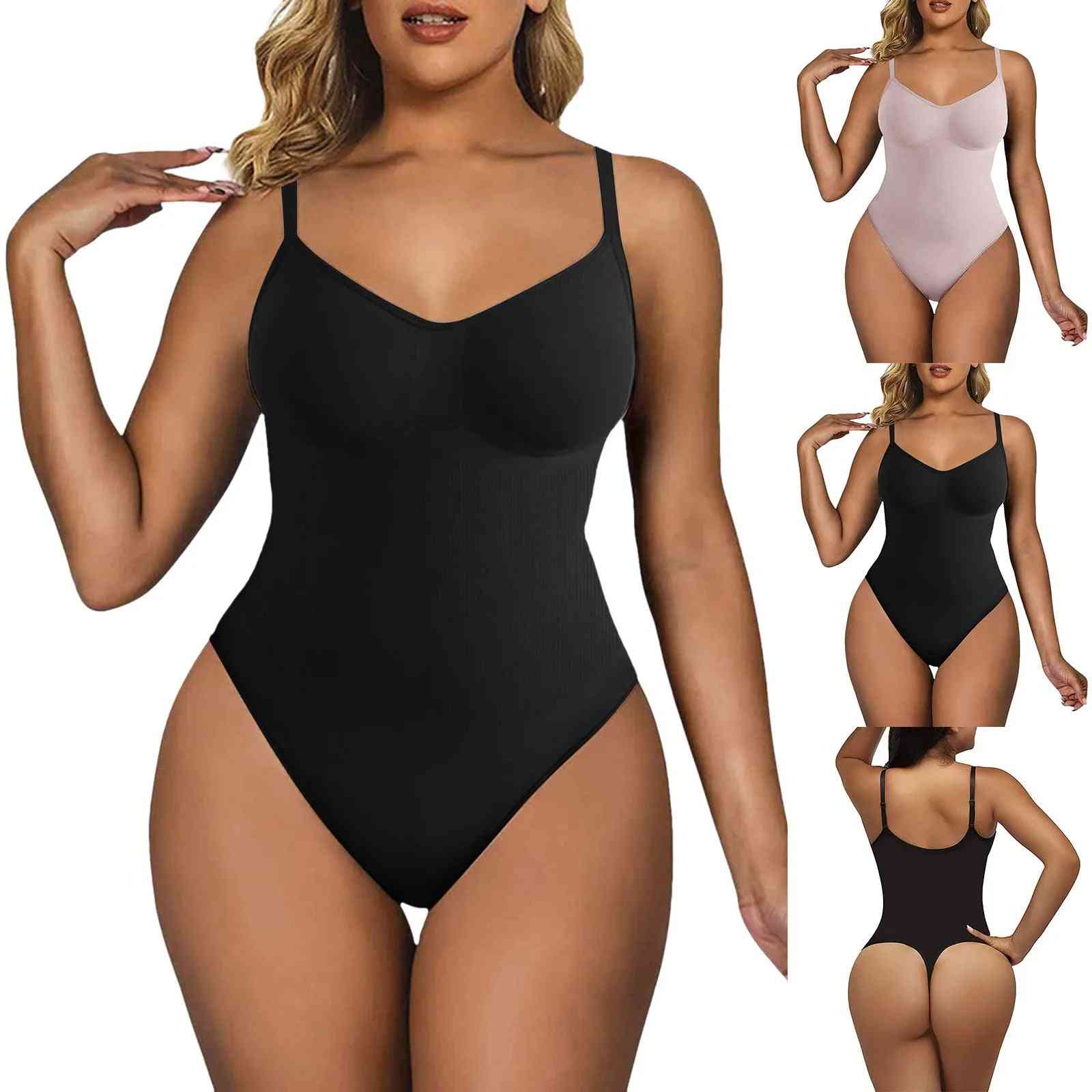 Women’s Tummy Control Bodysuit Shapewear – High-Elastic, Slimming Tank Top, Thong Style