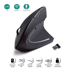 Vertical Ergonomic Wireless Mouse – 2.4GHz, 6 Buttons, 3 DPI Levels, Carpal Tunnel Relief