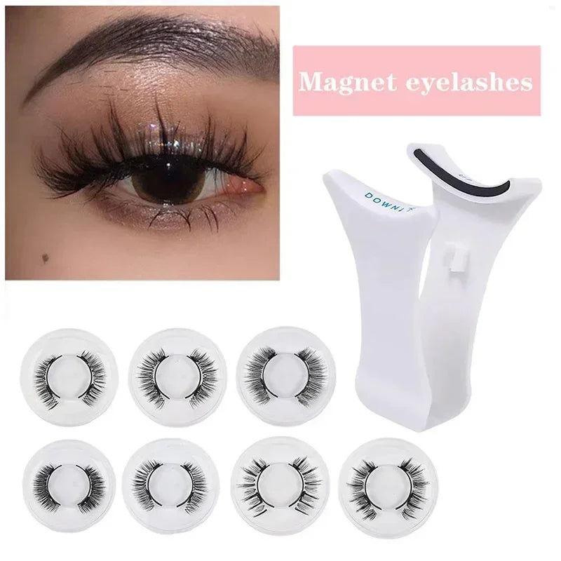 Magnetic False Eyelashes – 3D Mink, No Glue, Natural Look, Reusable with Tweezers – 7 Styles