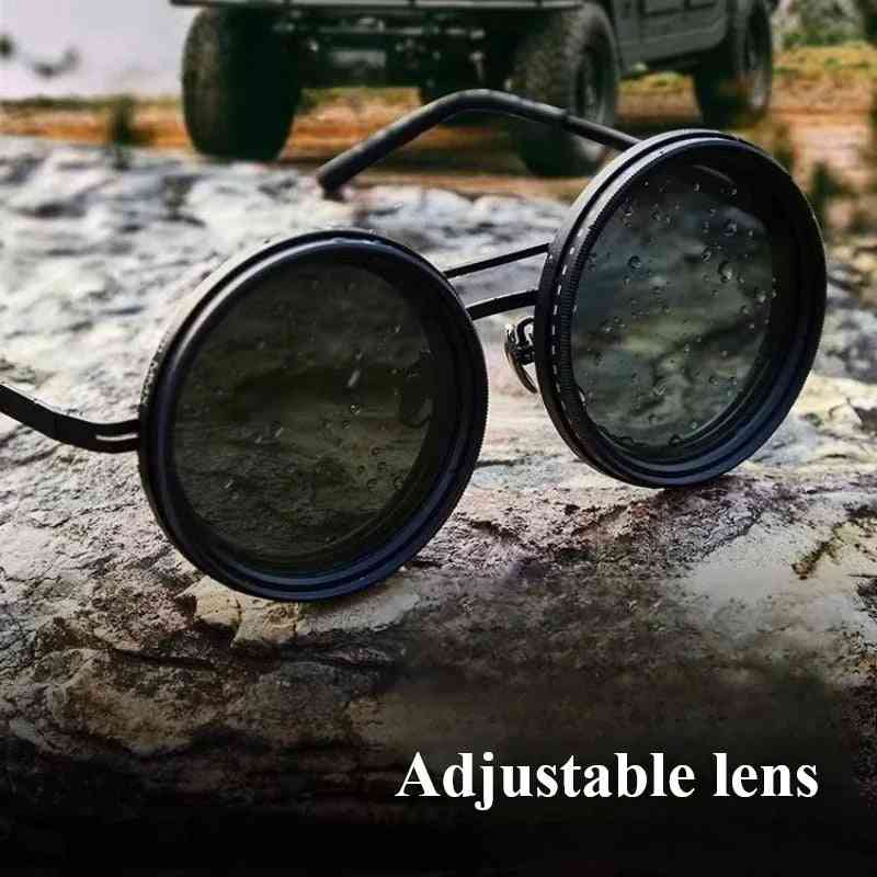 Adjustable Dimming Polarized Sunglasses – ND9 Handmade, UV400, Glare-Free for Men & Women