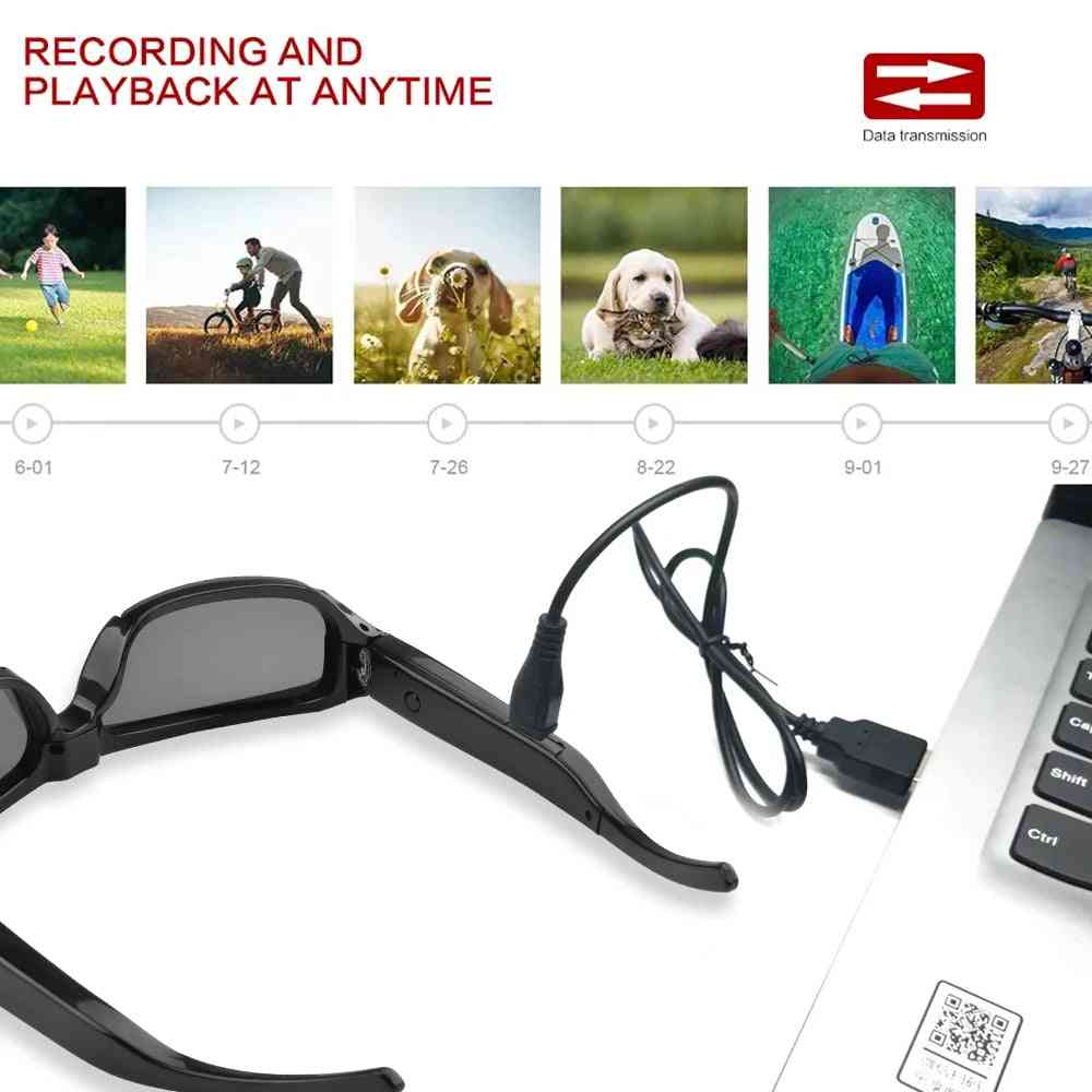 1080P HD Camera Sunglasses – 120° Wide Angle, 2-Hour Recording, Hands-Free POV Camera
