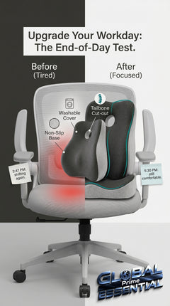 Global Prime Essential memory foam office chair cushion offering ergonomic support for comfortable seating.