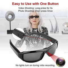 1080P HD Camera Sunglasses – 120° Wide Angle, 2-Hour Recording, Hands-Free POV Camera