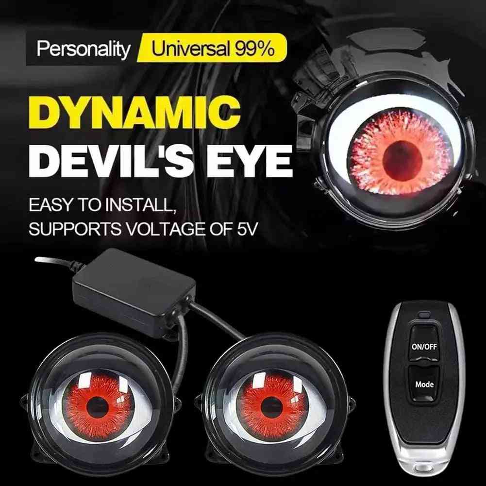Dynamic LED Eye Headlights – 6 Remote-Controlled Light Patterns, Waterproof, Universal Fit