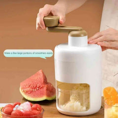 Global Prime Essential hand crank ice crusher and slushie maker with a manual snow cone machine for crushing ice without electricity
