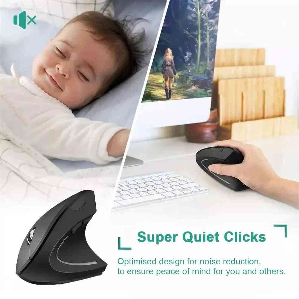Vertical Ergonomic Wireless Mouse – 2.4GHz, 6 Buttons, 3 DPI Levels, Carpal Tunnel Relief