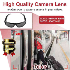1080P HD Camera Sunglasses – 120° Wide Angle, 2-Hour Recording, Hands-Free POV Camera
