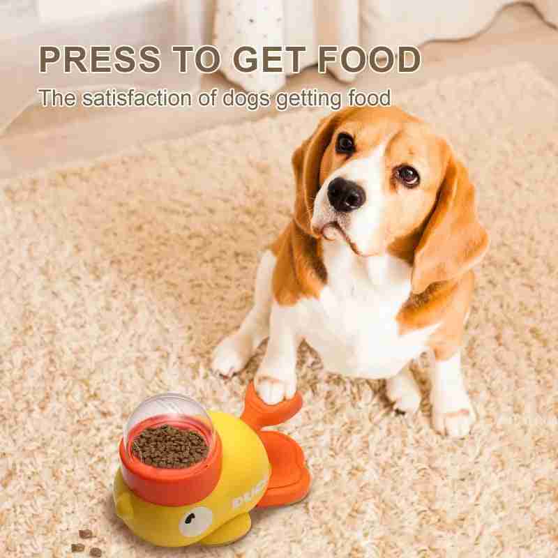 Interactive Dog Treat Dispenser – Press-to-Release, Slow Feeder, Eco-Friendly ABS, 3–50kg Dogs