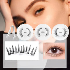 Magnetic False Eyelashes – 3D Mink, No Glue, Natural Look, Reusable with Tweezers – 7 Styles