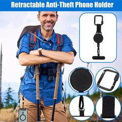 Anti-Theft Retractable Phone Lanyard – Anti-Drop Tether, Carabiner Clip, Outdoor & Sports