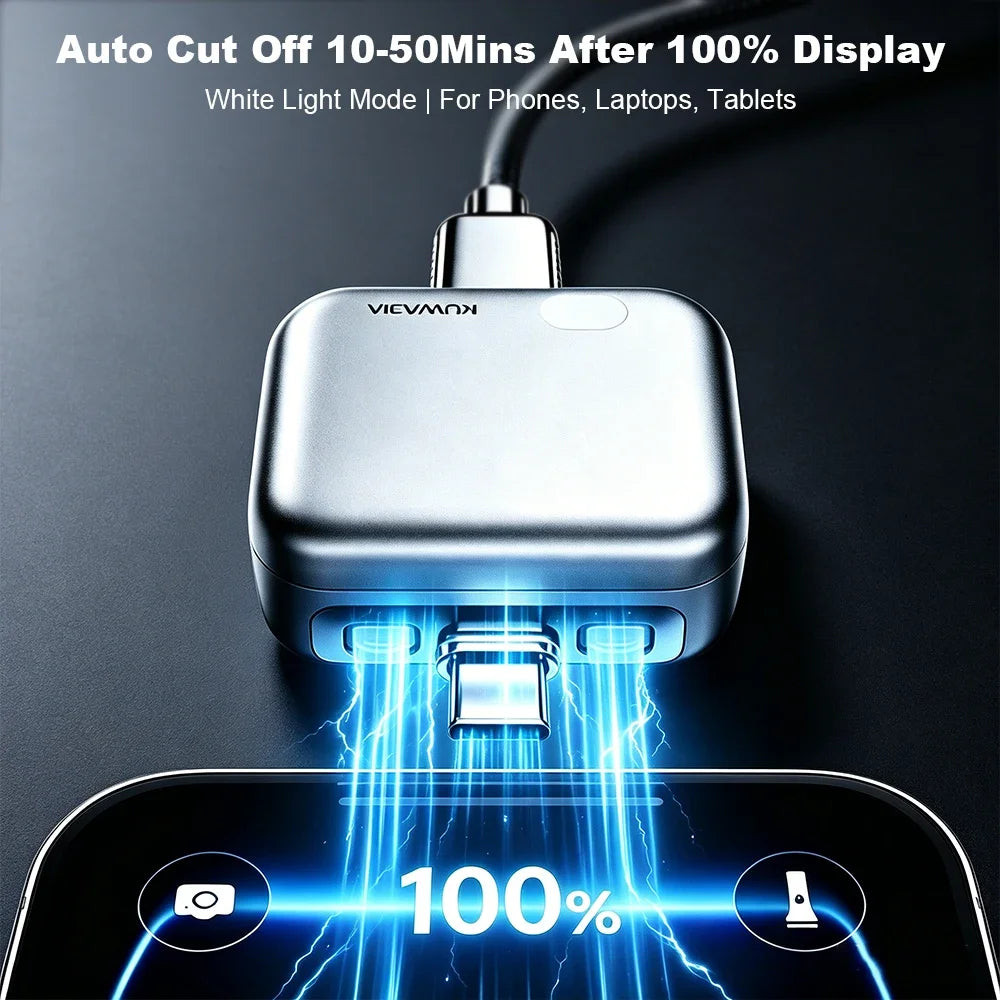 KUWAJIA KH-51 Auto Disconnect USB-C Charger Adapter – Overcharge Protection, Battery Saver
