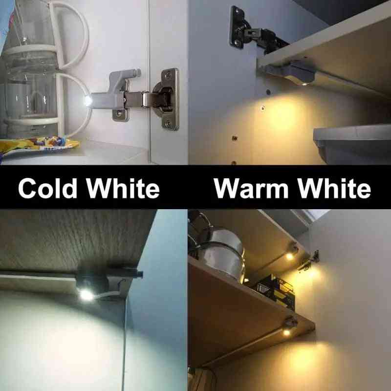 LED Cabinet Hinge Lights – Auto On/Off, 10-Pack, Warm & Cool White, No Wiring Needed
