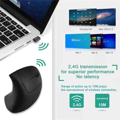 Vertical Ergonomic Wireless Mouse – 2.4GHz, 6 Buttons, 3 DPI Levels, Carpal Tunnel Relief