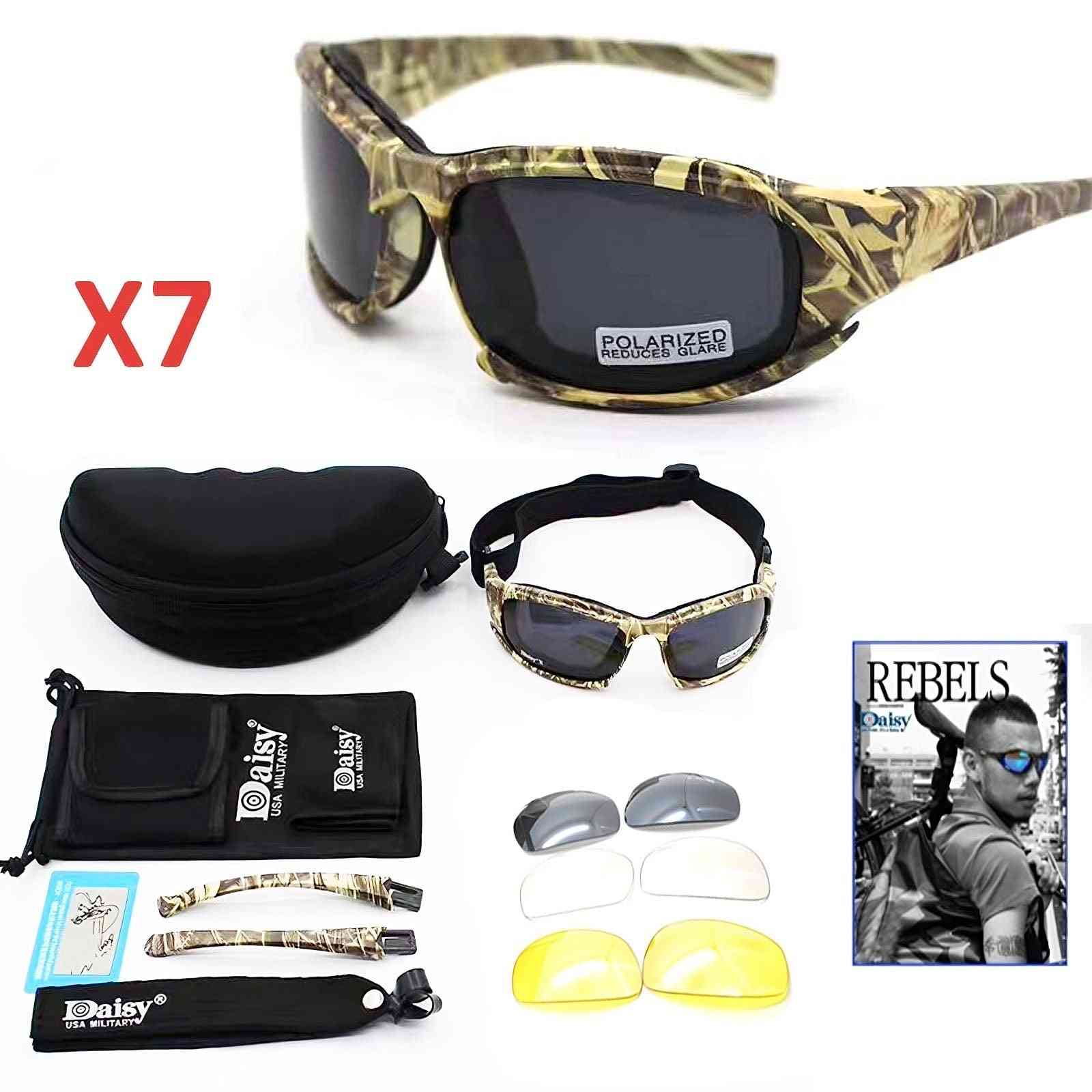 Tactical Photochromic Polarized Sunglasses – 5 Interchangeable Lenses, UV400 & TR90 Frame
