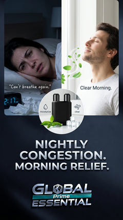 Global Prime Essential Herbal Repair Nasal Box for easier breathing and improved sleep, featuring herbal-infused nasal strips or patches.