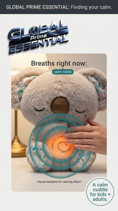 Global Prime Essential Breathing Koala stress relief toy showing a soft, plush koala with calming features for relaxation and stress relief.