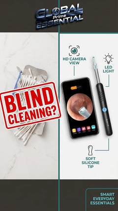 Global Prime Essential Smart Ear Wax Remover showing a clear view of ear canal for safe, easy ear cleaning.