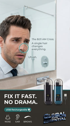 Electric Nose & Ear Hair Trimmer – Painless USB Rechargeable Grooming Tool