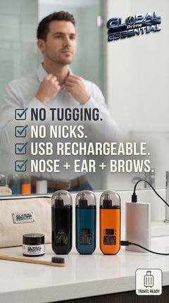 Electric Nose & Ear Hair Trimmer – Painless USB Rechargeable Grooming Tool