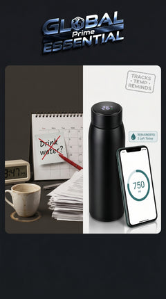 Global Prime Essential Smart Tuya water bottle for convenient hydration, featuring a sleek design for busy daily use.