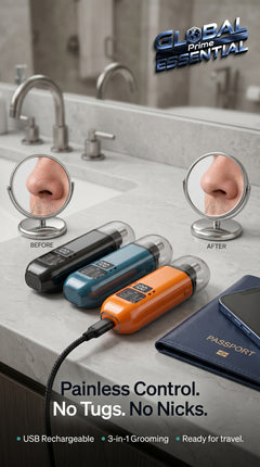 Electric Nose & Ear Hair Trimmer – Painless USB Rechargeable Grooming Tool