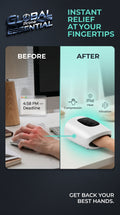Wireless electric hand massager by Global Prime Essential providing instant relief for day-end muscle strain.
