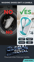 Global Prime Essential shoe washing machine bag for safe, effective cleaning of shoes in washing machines.