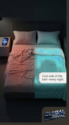 Global Prime Essential cooling blanket spread on a bed, designed to keep you cool and comfortable during warm nights.