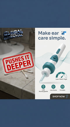 Global Prime Essential electric earwax removal tool with gentle suction for safe, effective ear cleaning.