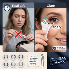 Magnetic False Eyelashes – 3D Mink, No Glue, Natural Look, Reusable with Tweezers – 7 Styles
