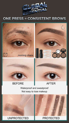 Eyebrow Powder Stamp Tint & Stencil Kit – Waterproof, Long-Lasting, Natural Brow Shaping