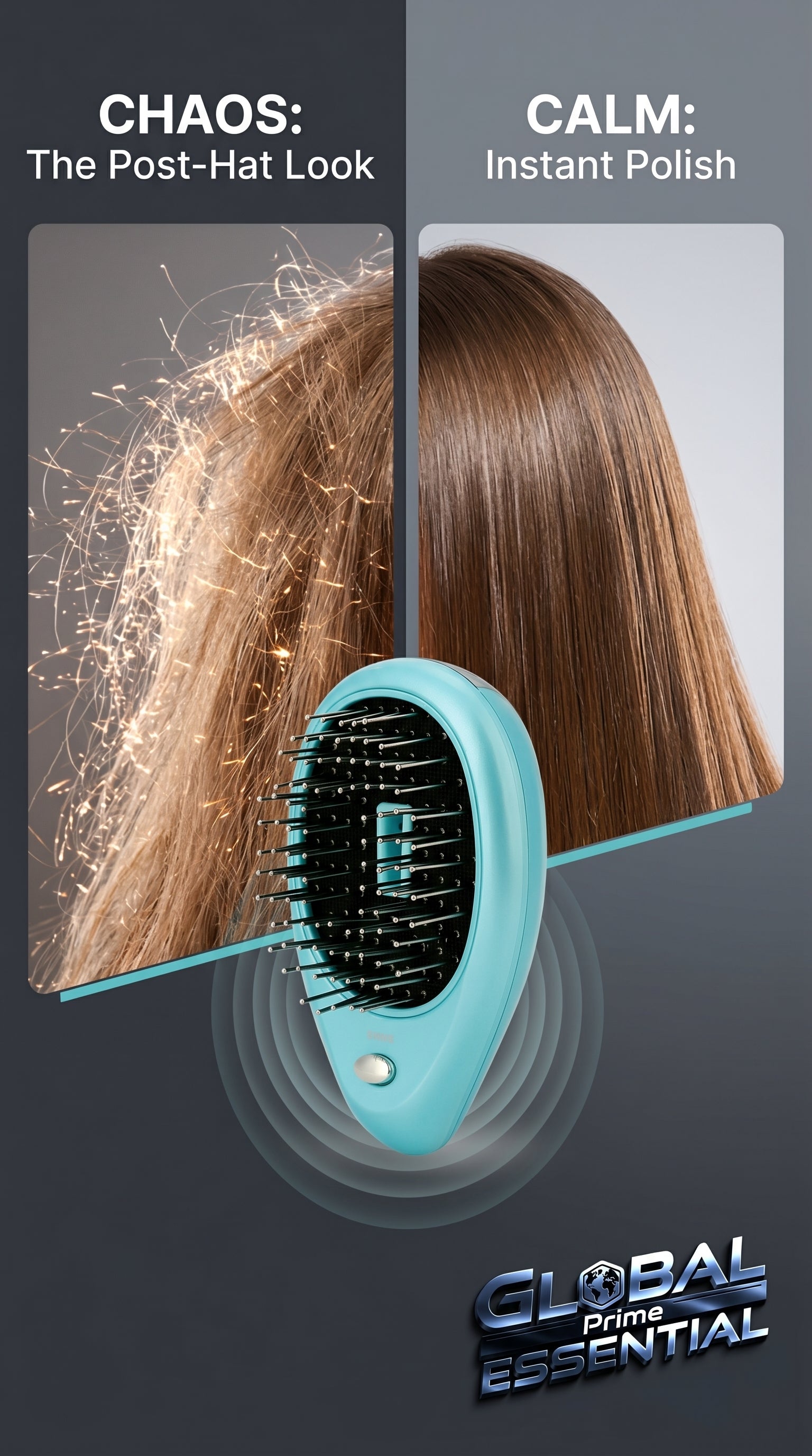 Anti‑Static Ionic Vibrating Hair Brush – Frizz‑Reducing Detangler & Scalp Massager
