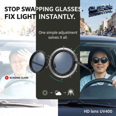 Adjustable Dimming Polarized Sunglasses – ND9 Handmade, UV400, Glare-Free for Men & Women