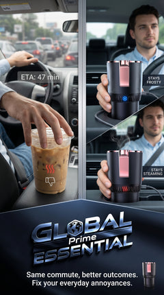 Global Prime Essential cooling and heating car cup holder keeping drinks at the perfect temperature during your commute