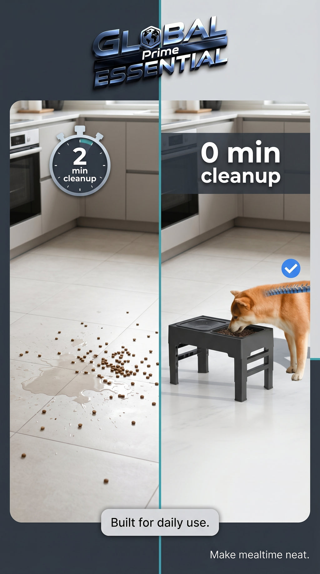 Elevated Mess-Free Dog Bowl
