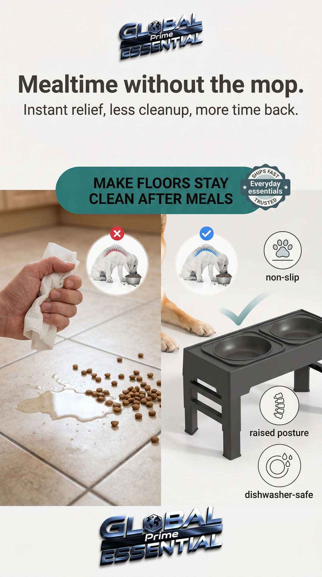 Elevated Mess-Free Dog Bowl