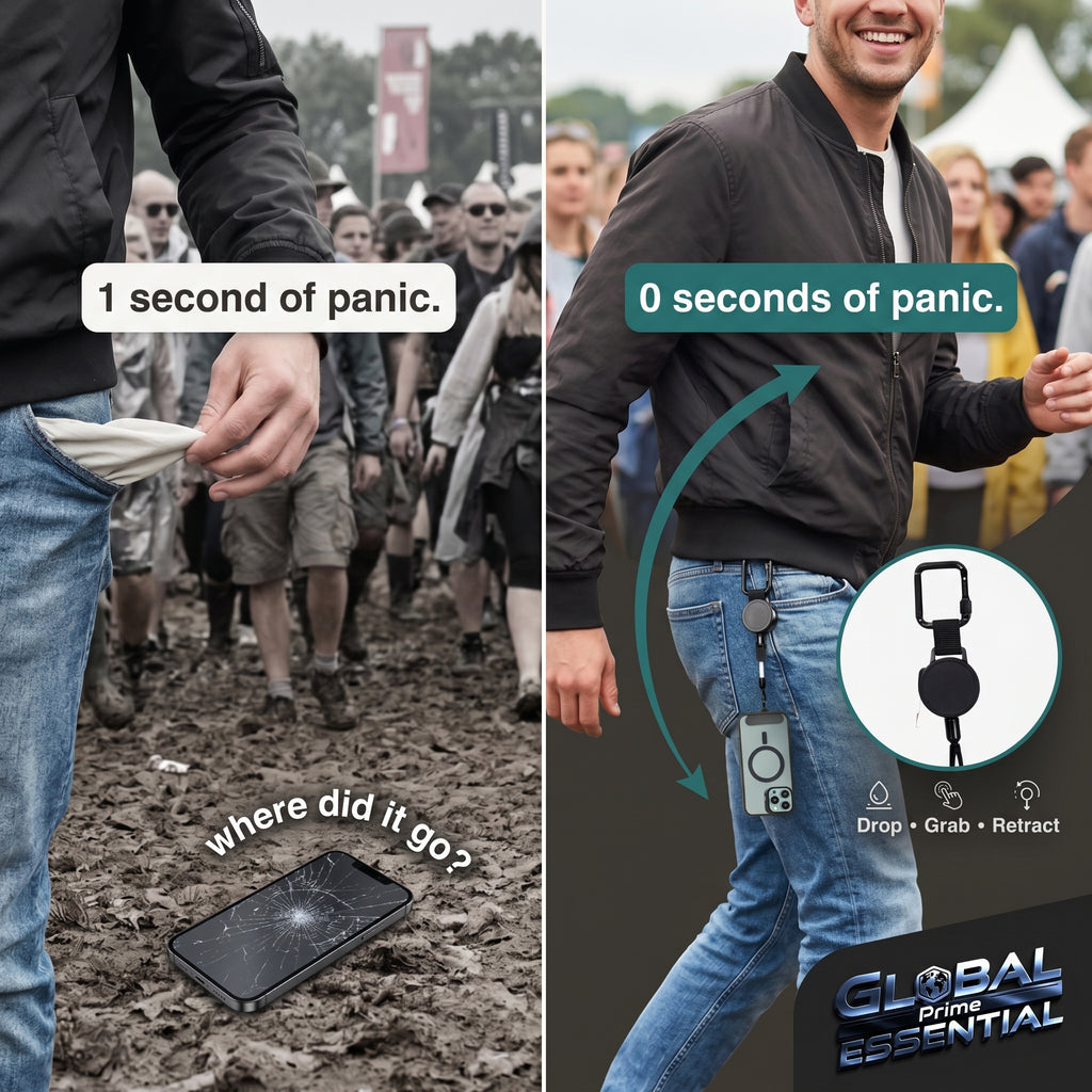 Anti-Theft Retractable Phone Lanyard – Anti-Drop Tether, Carabiner Clip, Outdoor & Sports