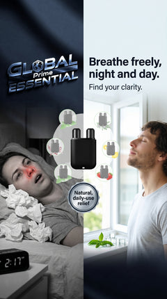 Global Prime Essential Herbal Repair Nasal Box for nighttime congestion relief and improved morning nasal clarity.