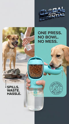 Global Prime Essential portable pet water bottle with a leak-proof design, ideal for easy hydration during walks.