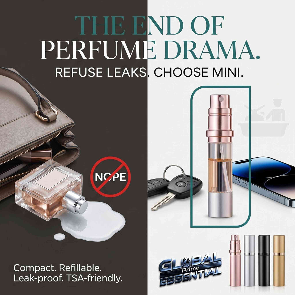 5ml Mini Perfume Spray Dispenser – Refillable, Leak-Proof Atomizer, TSA-Friendly Travel Bottle