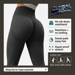 Women’s Seamless Fitness Leggings – High Waist, Push-Up, Moisture-Wicking, Gym & Yoga