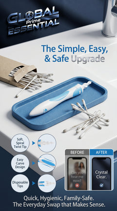 Global Prime Essential silicone ear cleaner with crystal-clear sound, designed for safe and gentle ear cleaning.