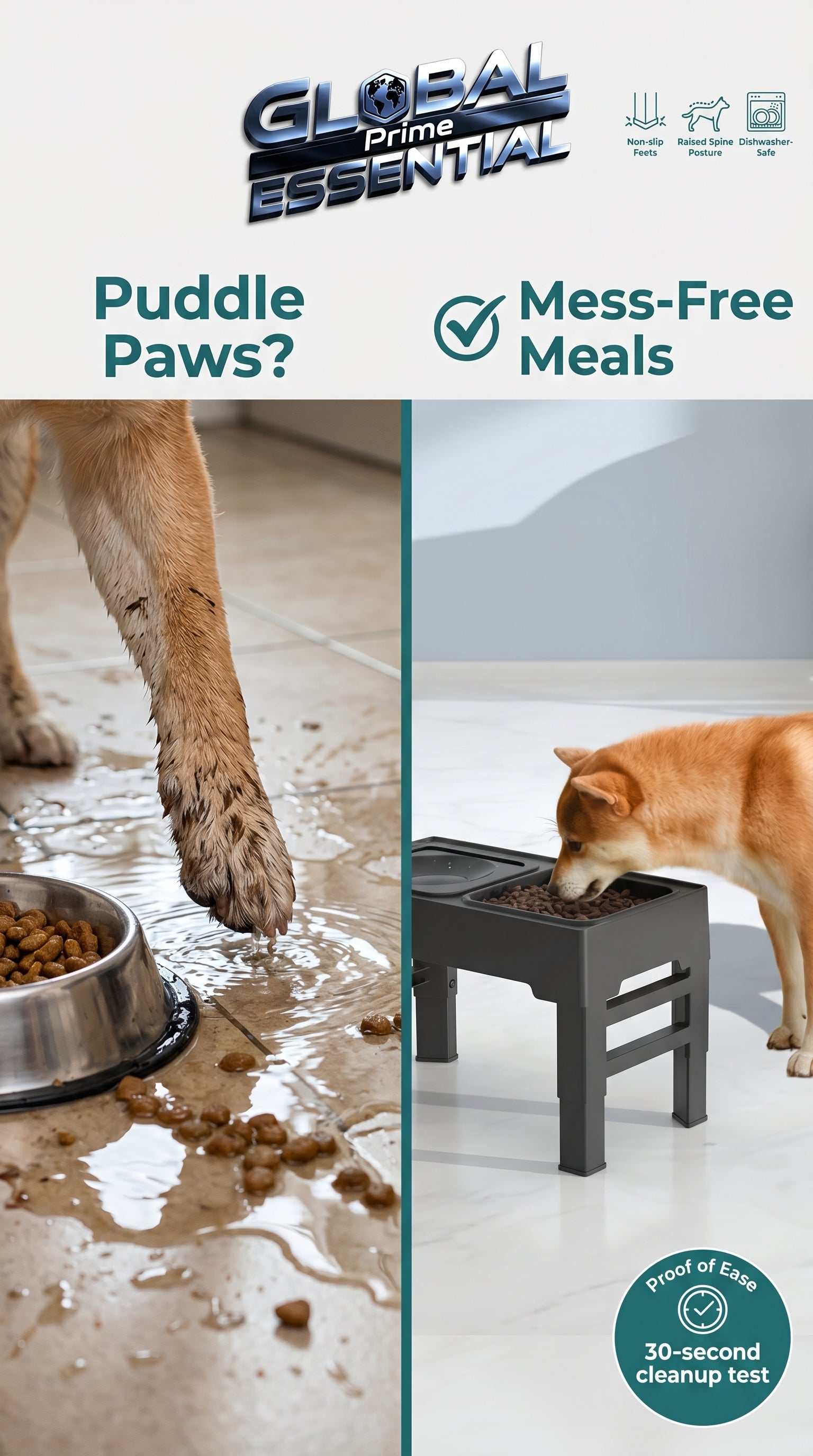 Elevated Mess-Free Dog Bowl