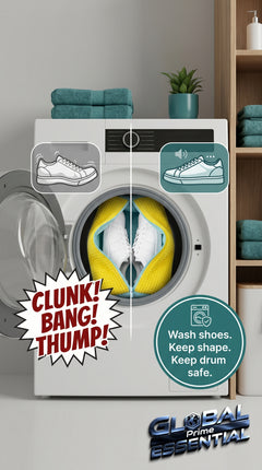 Global Prime Essential shoe washing machine bag for safe, silent cleaning of shoes in a washing machine.