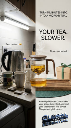 Global Prime Essential wooden tea pot with a smooth, natural finish and a classic design for brewing tea.